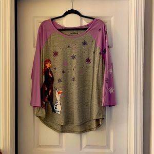 Disney frozen quarter sleeve shirt.